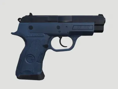 Low Poly Pistol BT 02  4 Colour Modern Weapons Low-poly 3D model
