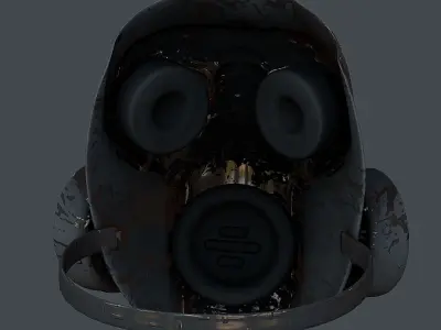 Gas mask helmet 3d model scifi  Low-poly 3D model