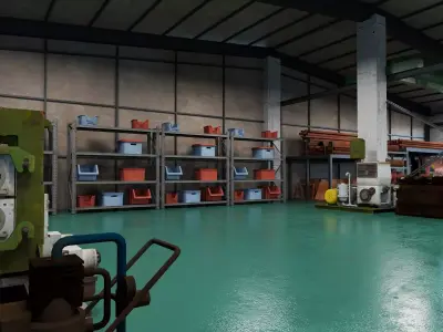 Industrial Workshop Welding Factory Interior PBR Game Ready Low-poly 3D model