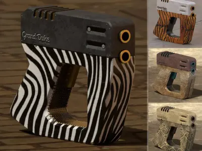 Cube Pistol Free low-poly 3D model