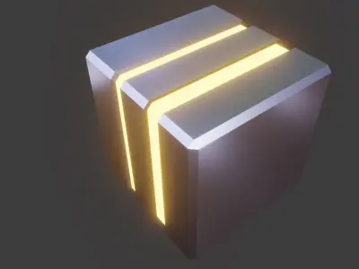 Sci-Fi Cube 3D Model Free low-poly 3D model