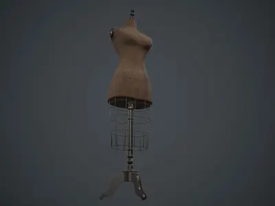 Retro Mannequin PBR Game Ready Low-poly 3D model