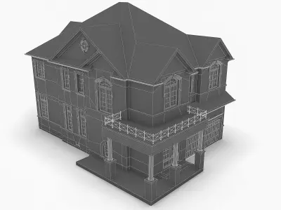 Cottage House 12  Low-poly 3D model