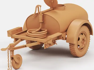 G 527 Water Tank Trailer 250 gal 3D print model