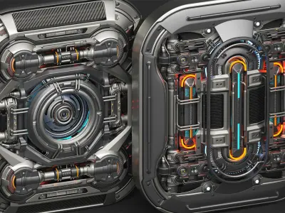 Sci Fi Kitbash Mega Elements 4 - Spaceship Panels 3D model