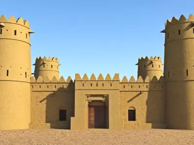 Arab Fort Low-poly 3D model get