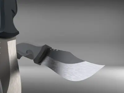Knife with wooden handle 3D model purchase