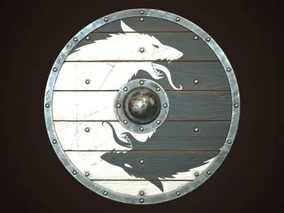 Viking Shield 35 Low-poly 3D model