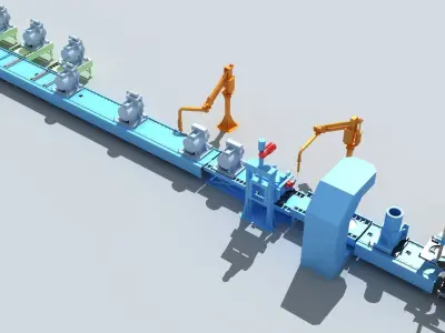 Industrial Equipment 1-Production Line 3D model