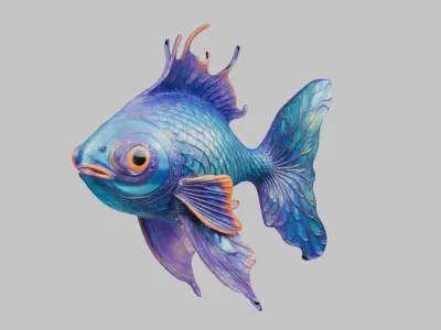 Stylized 3D Fish Model Low-poly 3D model