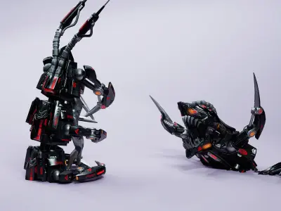 Sci-Fi Insect Scolopendra Low-poly 3D model