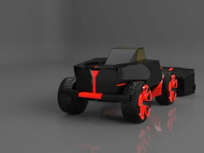 Bulldozer 3D studio Low-poly 3D model