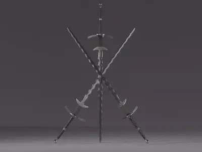 Flamberg Two Handed Low-poly 3D model