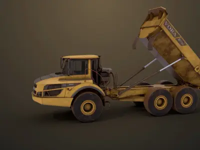 Generic Dirty Articulated Mining Truck 04 All PBR Textures Low-poly 3D model