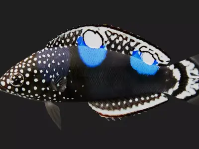 Wrasse Low-poly 3D model 8