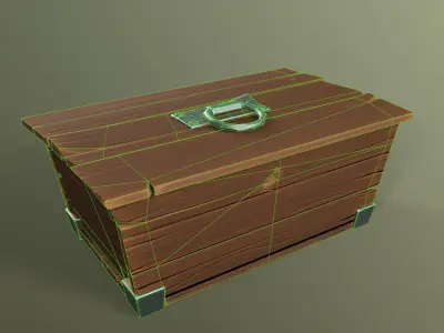 FREE - Stylized Medieval Chest Free low-poly 3D model
