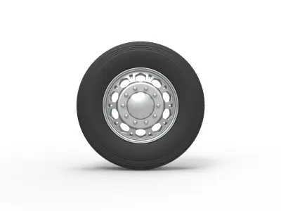 Front custom wheel of semi truck Version 23 Scale 1 to 25 3D print model