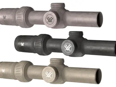 MILITARY VORTEX 1X8 LPVO RIFLE SCOPE Low-poly 3D model