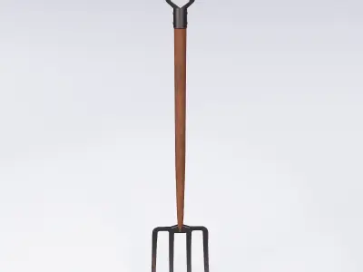 Long metal handle fork 3d model  3D model