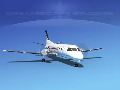 SAAB SF340 Rex Regional Express 3D model