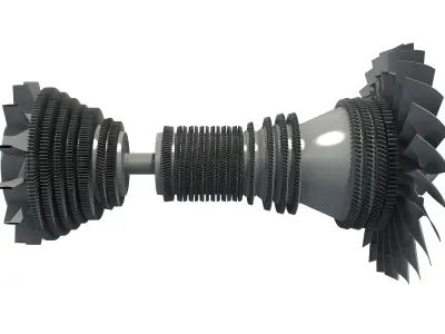 Jet Turbine Turbofan 3D model