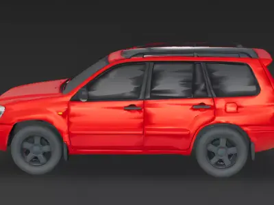 Red Family SUV 3D Model 3d model Low-poly 3D model