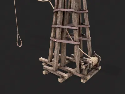 Medieval Siege Trebuchet 3 Low-poly 3D model