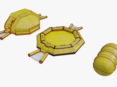 helicopter life raft Low-poly 3D model