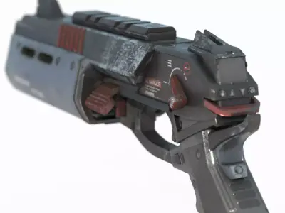 Future sci-fi style laser pistol 3D model