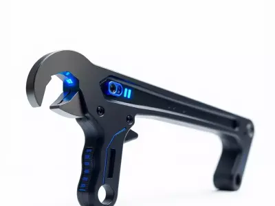 Futuristic Adjustable Wrench Model Pack with LED Indicators Low-poly 3D model