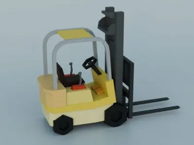 Lowpoly Forklift Free low-poly 3D model