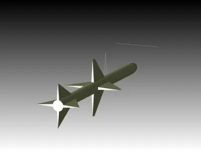 MRAAM missile flying in sky Free 3D model