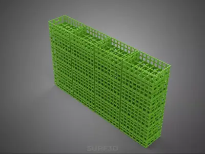 GREEN STACK STACKED PLASTIC CRATE BOX CONTAINER BASKET STORAGE 3D model