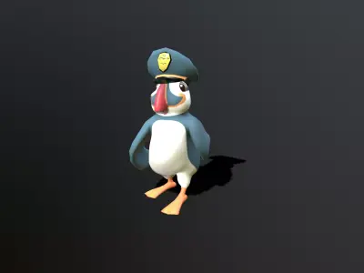 Atlantic Puffin Low-poly 3D model
