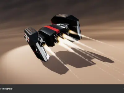 Spaceship Drone Peregrine Low-poly 3D model