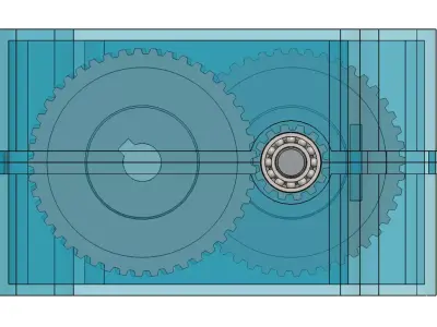 Speed reduction gearbox 3D model