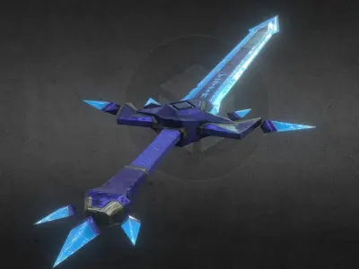 Crystal Sword FBX - 2048px Low-poly 3D model