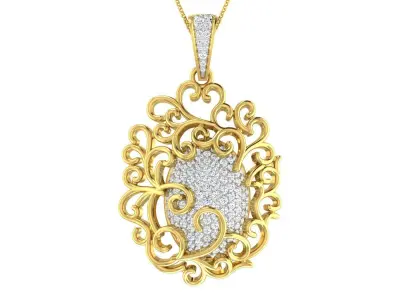 small detail work earring pendent set 3D print model