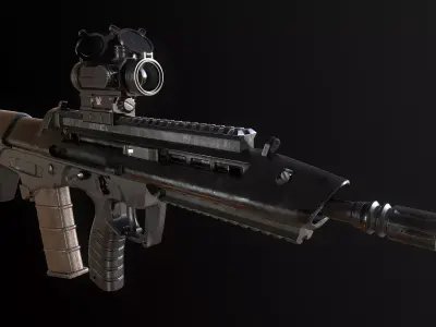 ST Kinetics BR18 Assault Rifle Low-poly 3D model