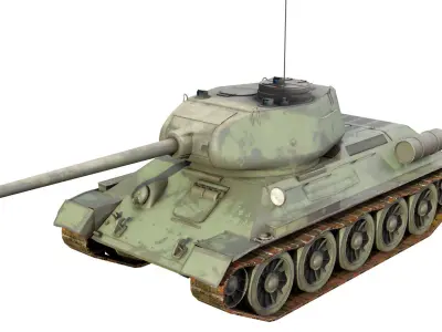 Tank T34 Low-poly 3D model