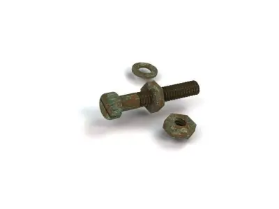 Tool 7 bolt and nut 3D model