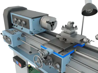 TV-4 Industrial lathe machine tool 3D model