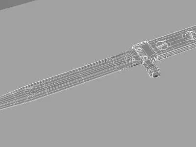 bayonet knife for ak-47 Free low-poly 3D model