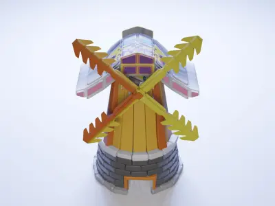 Wind Mill Japan Low-poly 3D model