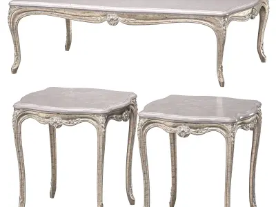 antique louis coffee table art 245 3D model