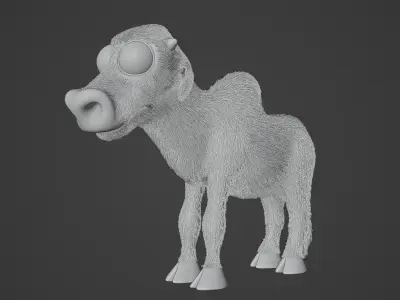 Calf a young brown cattle  3D model