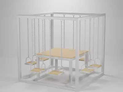 Swing Coffee Table Set  Low-poly 3D model