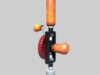 Manual Hand Drill Low-poly 3D model