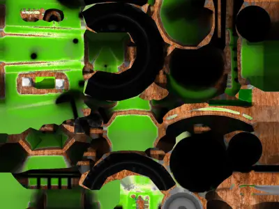 Cartoon tractor Free low-poly 3D model