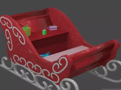 toboggan santa sleigh 3D model